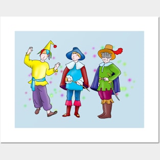 Cartoon boys in carnival costumes Posters and Art